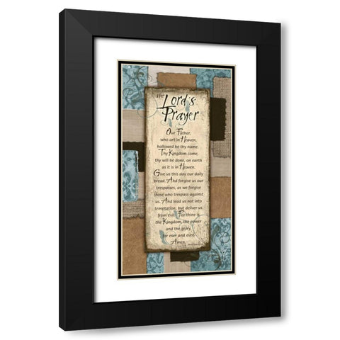 Patchwork Lords Prayer Blue Black Modern Wood Framed Art Print with Double Matting by Stimson, Diane
