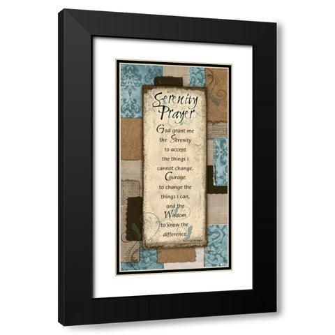 Patchwork Serenity Prayer Blue Black Modern Wood Framed Art Print with Double Matting by Stimson, Diane