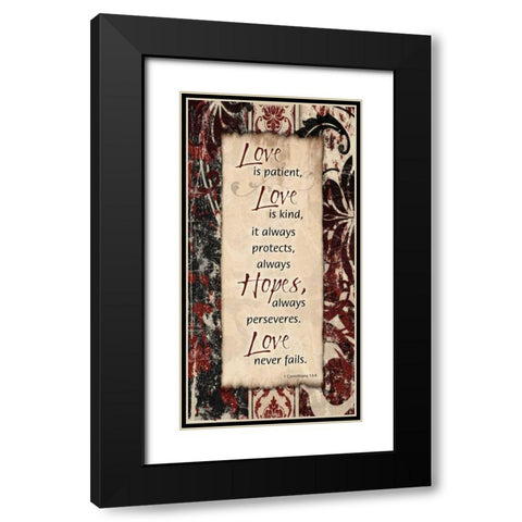 Damask Love Hard Black Modern Wood Framed Art Print with Double Matting by Stimson, Diane