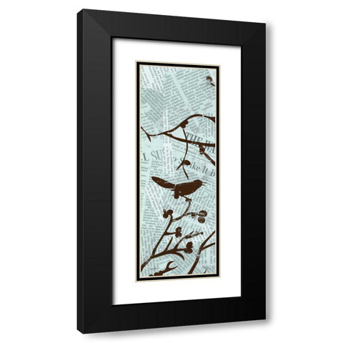 Bird Branches 1 Black Modern Wood Framed Art Print with Double Matting by Stimson, Diane