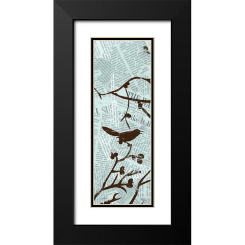Bird Branches 1 Black Modern Wood Framed Art Print with Double Matting by Stimson, Diane