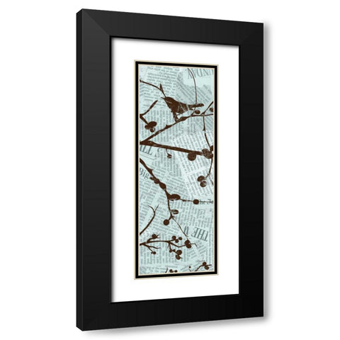 Bird Branches 2 Black Modern Wood Framed Art Print with Double Matting by Stimson, Diane