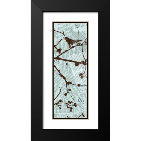 Bird Branches 2 Black Modern Wood Framed Art Print with Double Matting by Stimson, Diane