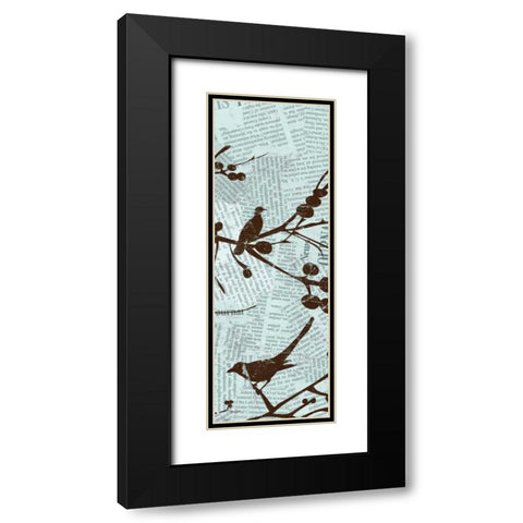 Bird Branches 3 Black Modern Wood Framed Art Print with Double Matting by Stimson, Diane