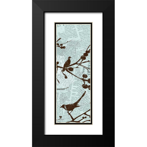 Bird Branches 3 Black Modern Wood Framed Art Print with Double Matting by Stimson, Diane