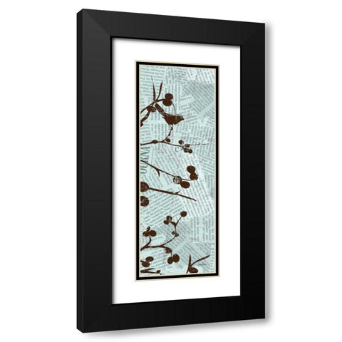 Bird Branches 4 Black Modern Wood Framed Art Print with Double Matting by Stimson, Diane