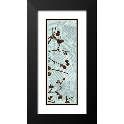 Bird Branches 4 Black Modern Wood Framed Art Print with Double Matting by Stimson, Diane