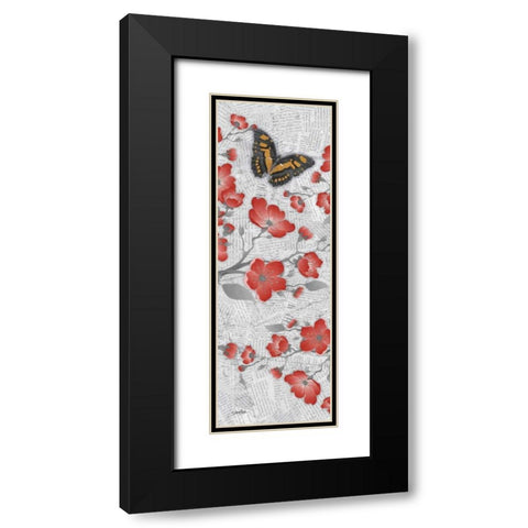 Red Cherry Blossom 3 Black Modern Wood Framed Art Print with Double Matting by Stimson, Diane