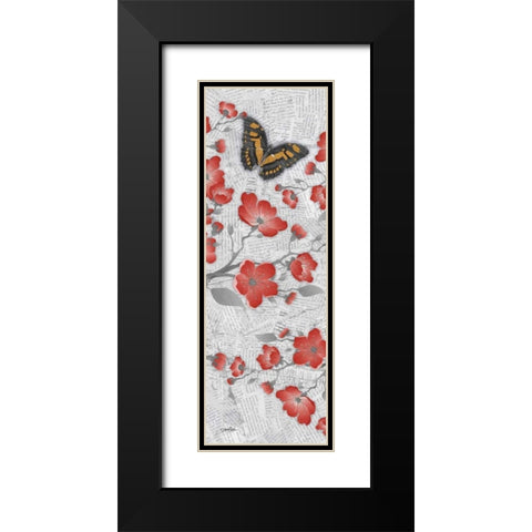 Red Cherry Blossom 3 Black Modern Wood Framed Art Print with Double Matting by Stimson, Diane