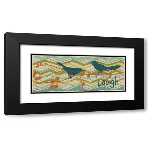Birdie Laugh Black Modern Wood Framed Art Print with Double Matting by Stimson, Diane