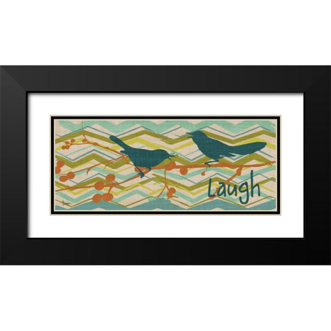 Birdie Laugh Black Modern Wood Framed Art Print with Double Matting by Stimson, Diane