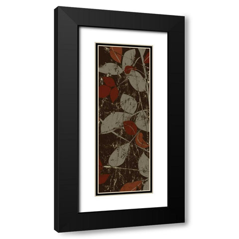 Leafy Autumn 1 Black Modern Wood Framed Art Print with Double Matting by Stimson, Diane