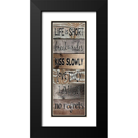 Kiss Plank Black Modern Wood Framed Art Print with Double Matting by Stimson, Diane