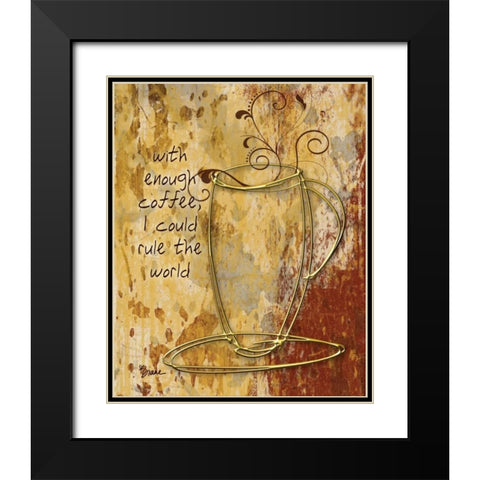 Coffee Rule Black Modern Wood Framed Art Print with Double Matting by Stimson, Diane