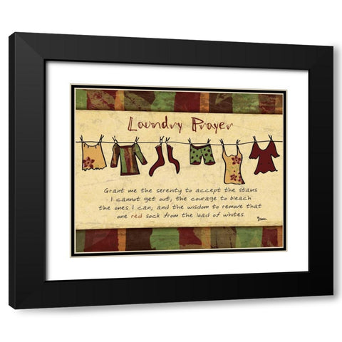 Laundry Prayer Spice Black Modern Wood Framed Art Print with Double Matting by Stimson, Diane