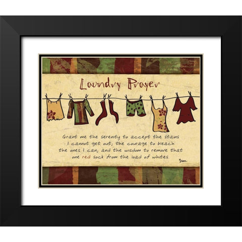 Laundry Prayer Spice Black Modern Wood Framed Art Print with Double Matting by Stimson, Diane