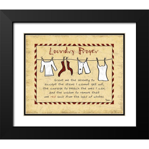 Laundry Prayer Stripe Black Modern Wood Framed Art Print with Double Matting by Stimson, Diane