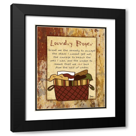 Laundry Prayer Basket Black Modern Wood Framed Art Print with Double Matting by Stimson, Diane