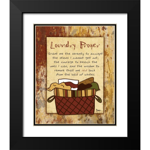 Laundry Prayer Basket Black Modern Wood Framed Art Print with Double Matting by Stimson, Diane