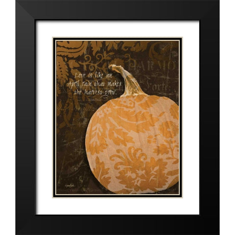 Pumpkin Damask Black Modern Wood Framed Art Print with Double Matting by Stimson, Diane
