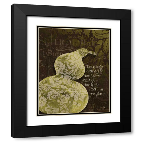Gourd Damask Black Modern Wood Framed Art Print with Double Matting by Stimson, Diane
