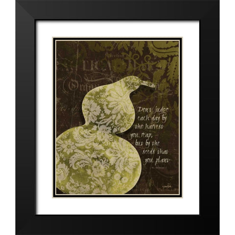 Gourd Damask Black Modern Wood Framed Art Print with Double Matting by Stimson, Diane