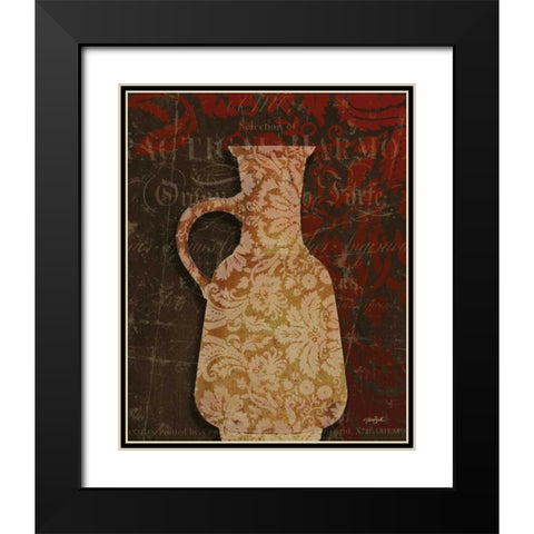 Urn Damask 1 Black Modern Wood Framed Art Print with Double Matting by Stimson, Diane