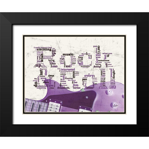 Purple Rock And Roll Black Modern Wood Framed Art Print with Double Matting by Stimson, Diane
