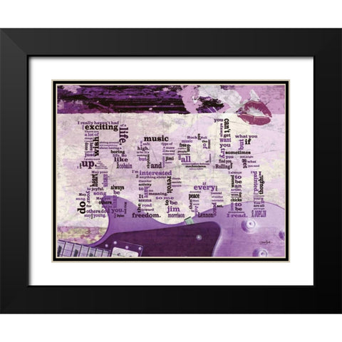 Rock And Roll Kiss Black Modern Wood Framed Art Print with Double Matting by Stimson, Diane