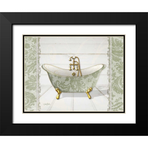 Damask Tub 2 Black Modern Wood Framed Art Print with Double Matting by Stimson, Diane