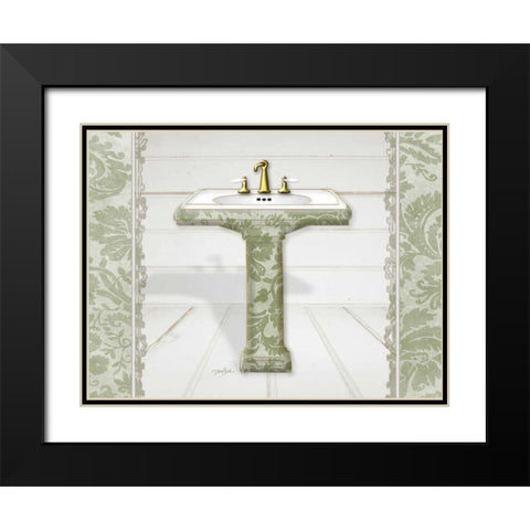 Damask Sink 1 Black Modern Wood Framed Art Print with Double Matting by Stimson, Diane