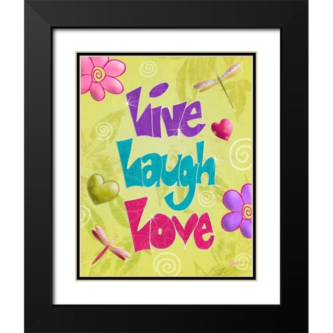 Live Laugh Love Black Modern Wood Framed Art Print with Double Matting by Stimson, Diane
