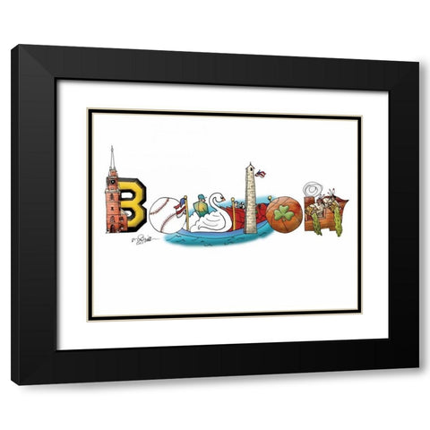 Boston Black Modern Wood Framed Art Print with Double Matting by Stimson, Diane