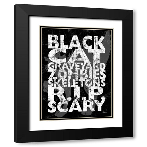 Black Cat Black Modern Wood Framed Art Print with Double Matting by Stimson, Diane