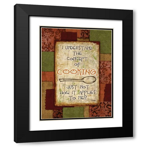 Patchwork Cooking Black Modern Wood Framed Art Print with Double Matting by Stimson, Diane