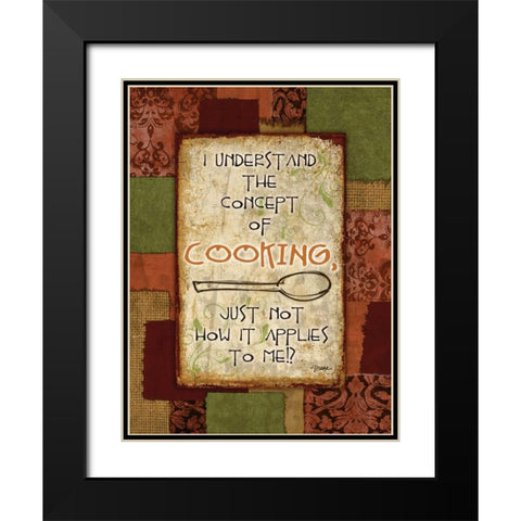 Patchwork Cooking Black Modern Wood Framed Art Print with Double Matting by Stimson, Diane