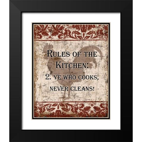 Rules Of Kitchen 2 Black Modern Wood Framed Art Print with Double Matting by Stimson, Diane