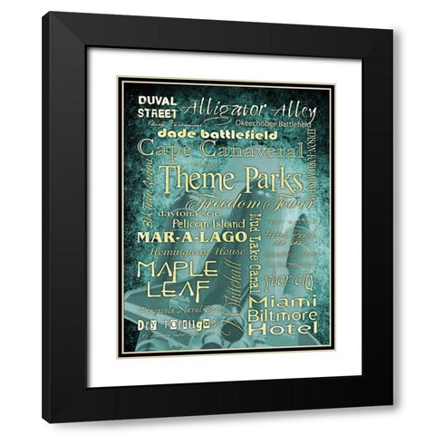 FL LandmarksTeal Black Modern Wood Framed Art Print with Double Matting by Stimson, Diane