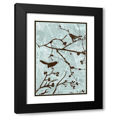 Bird Branches A Black Modern Wood Framed Art Print with Double Matting by Stimson, Diane