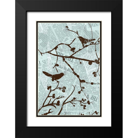 Bird Branches A Black Modern Wood Framed Art Print with Double Matting by Stimson, Diane
