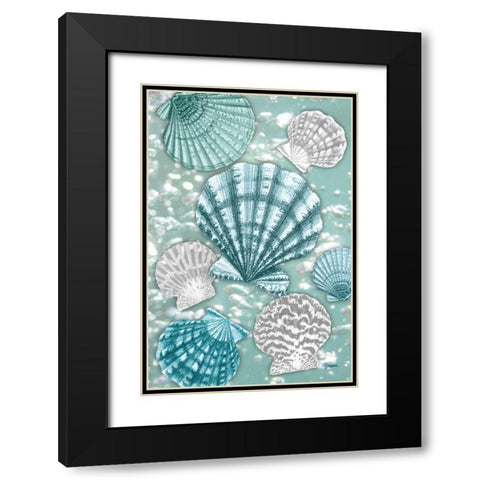 Scallop Bubbles Black Modern Wood Framed Art Print with Double Matting by Stimson, Diane