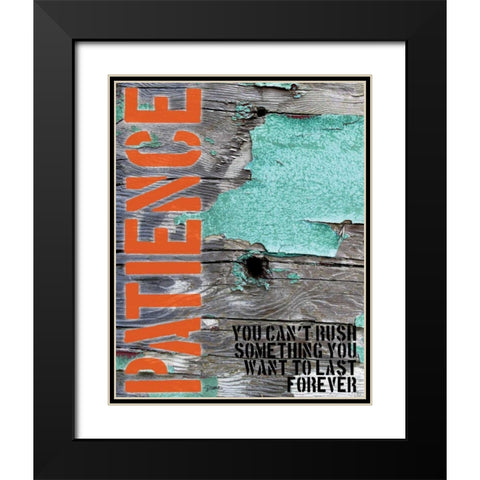 Patience Grunge PF Black Modern Wood Framed Art Print with Double Matting by Stimson, Diane