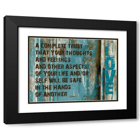 Love Grunge Black Modern Wood Framed Art Print with Double Matting by Stimson, Diane