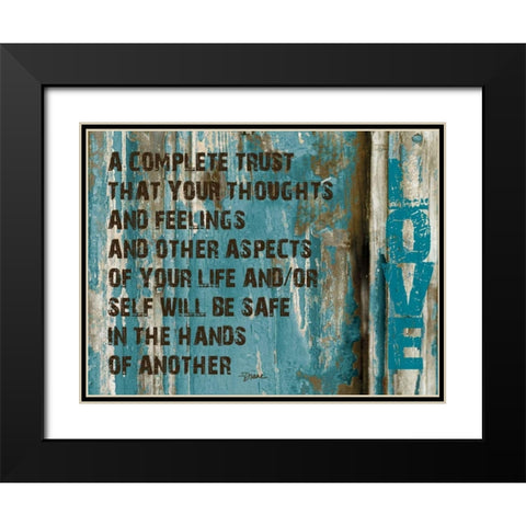 Love Grunge Black Modern Wood Framed Art Print with Double Matting by Stimson, Diane