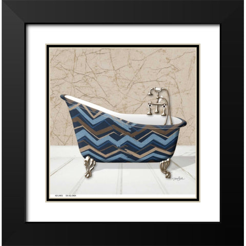 Chevron Tub 1 Black Modern Wood Framed Art Print with Double Matting by Stimson, Diane