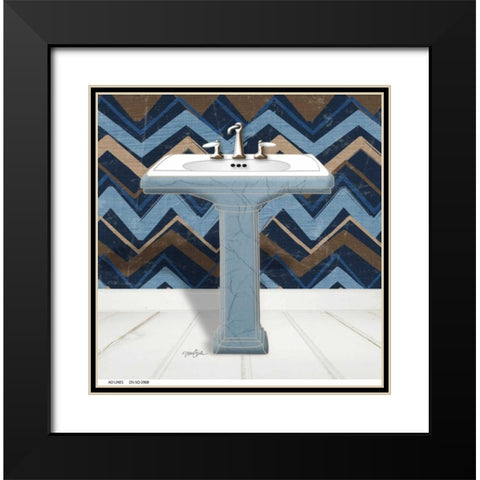 Chevron Sink 1 Black Modern Wood Framed Art Print with Double Matting by Stimson, Diane