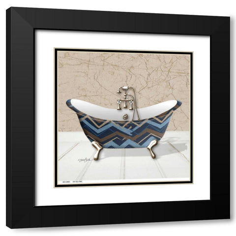 Chevron Tub 2 Black Modern Wood Framed Art Print with Double Matting by Stimson, Diane