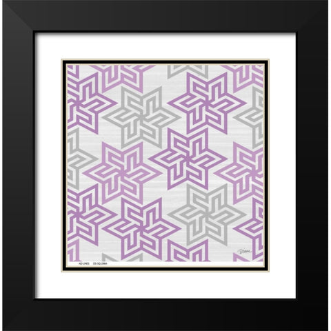 Orchid Star Links 1 Black Modern Wood Framed Art Print with Double Matting by Stimson, Diane