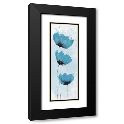 Blue Poppies 2 Black Modern Wood Framed Art Print with Double Matting by Stimson, Diane