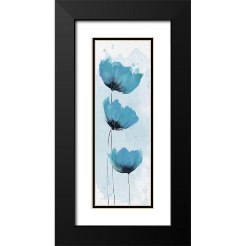 Blue Poppies 2 Black Modern Wood Framed Art Print with Double Matting by Stimson, Diane